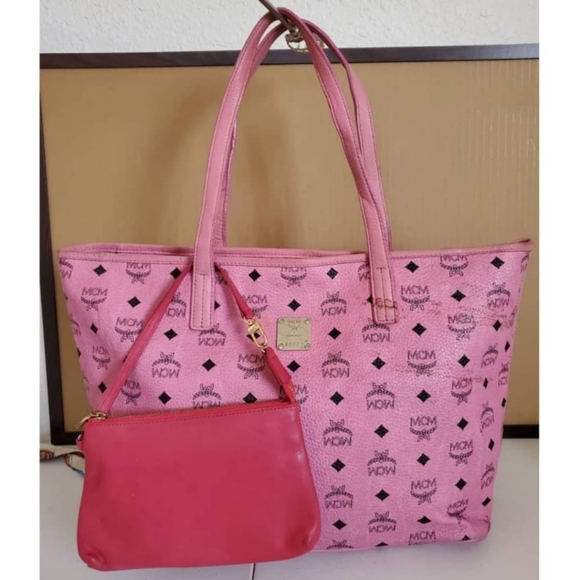 MCM Handbags - MCM Visetos Pink Tote & Pochette